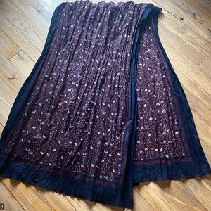 Vintage scarf head wrap tichel blue purple floral